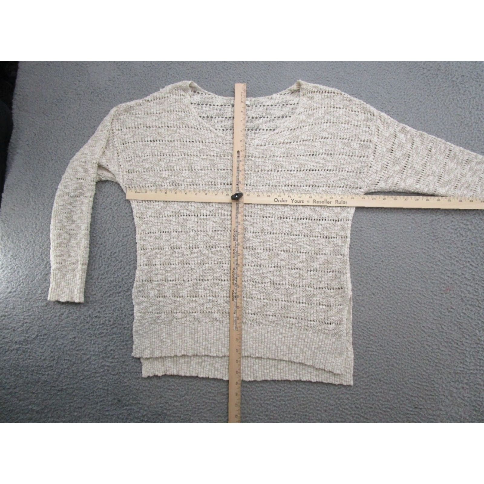 American Eagle Outfitters American Eagle Women's Loose Knit Pullover Crochet Cotton Blend Sweater Size S Beige Crochet Cotton Blend Pullover Knit Sweater Women S Size S / US 4 / IT 40 - 4 Thumbnail