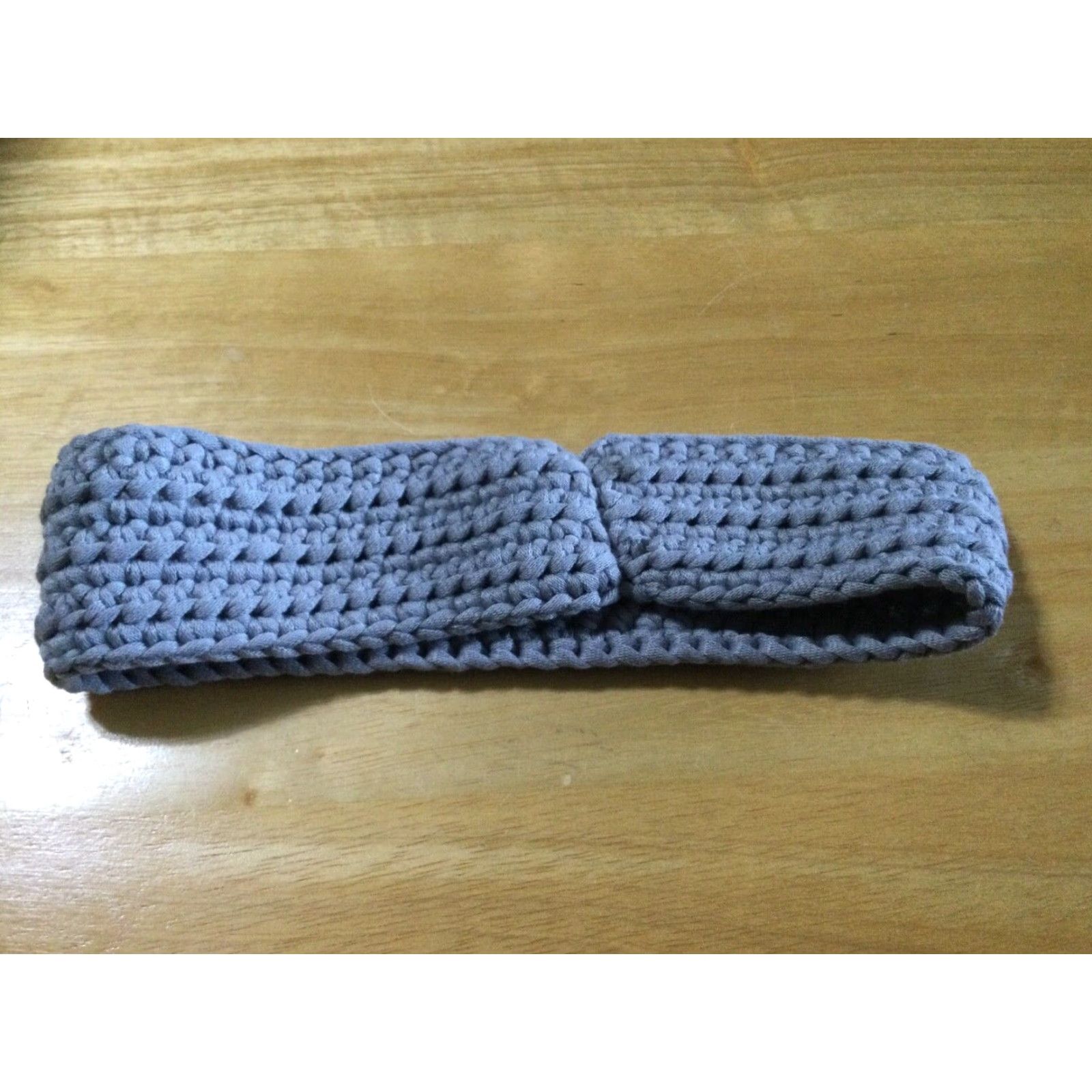 Vintage Handmade Crochet Headband for Women - Narrow Blue - Casual Fall Winter Accessory Size ONE SIZE - 2 Thumbnail