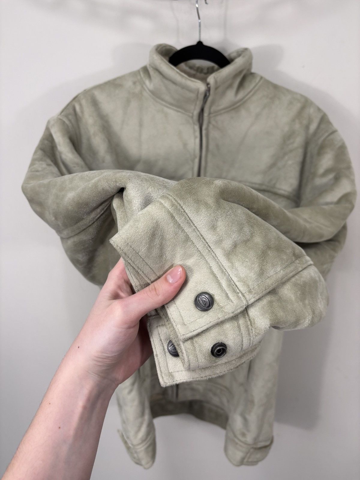 Quiksilver Vintage Quiksilver Men’s Pale Green Sheepskin Jacket Coat Size US L / EU 52-54 / 3 - 10 Thumbnail
