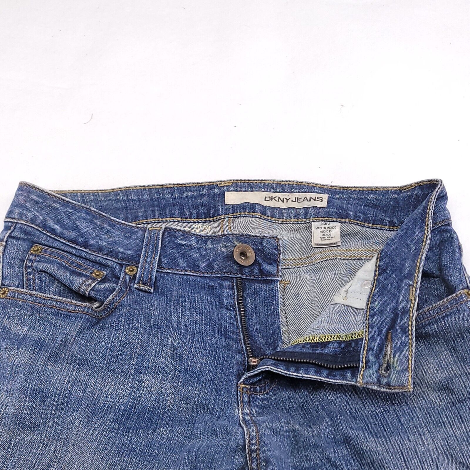 DKNY DKNY Casual Button Zip Denim Jeans Womens Size 8 Blue Size 28" / US 6 / IT 42 - 5 Thumbnail