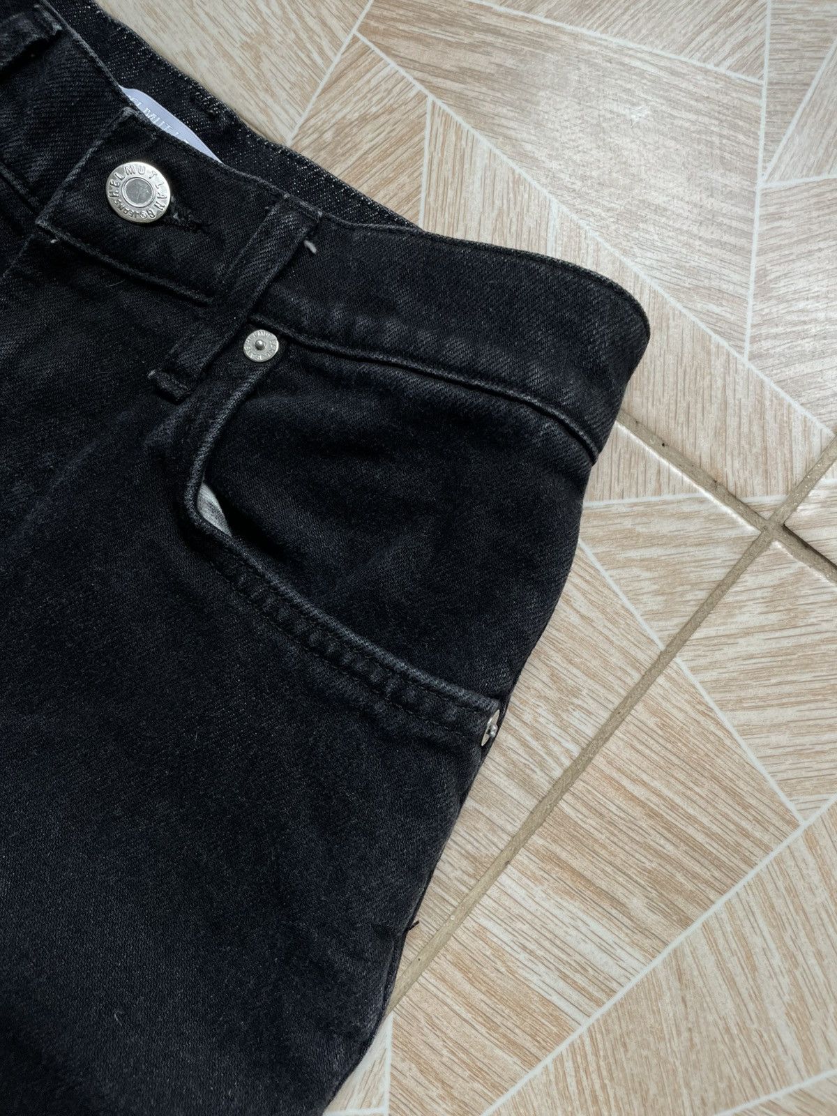Helmut Lang Italy Helmug Lang Black Masc Hi Straight Cropped Denim Jeans Size 25" / US 0 / IT 36 - 6 Thumbnail