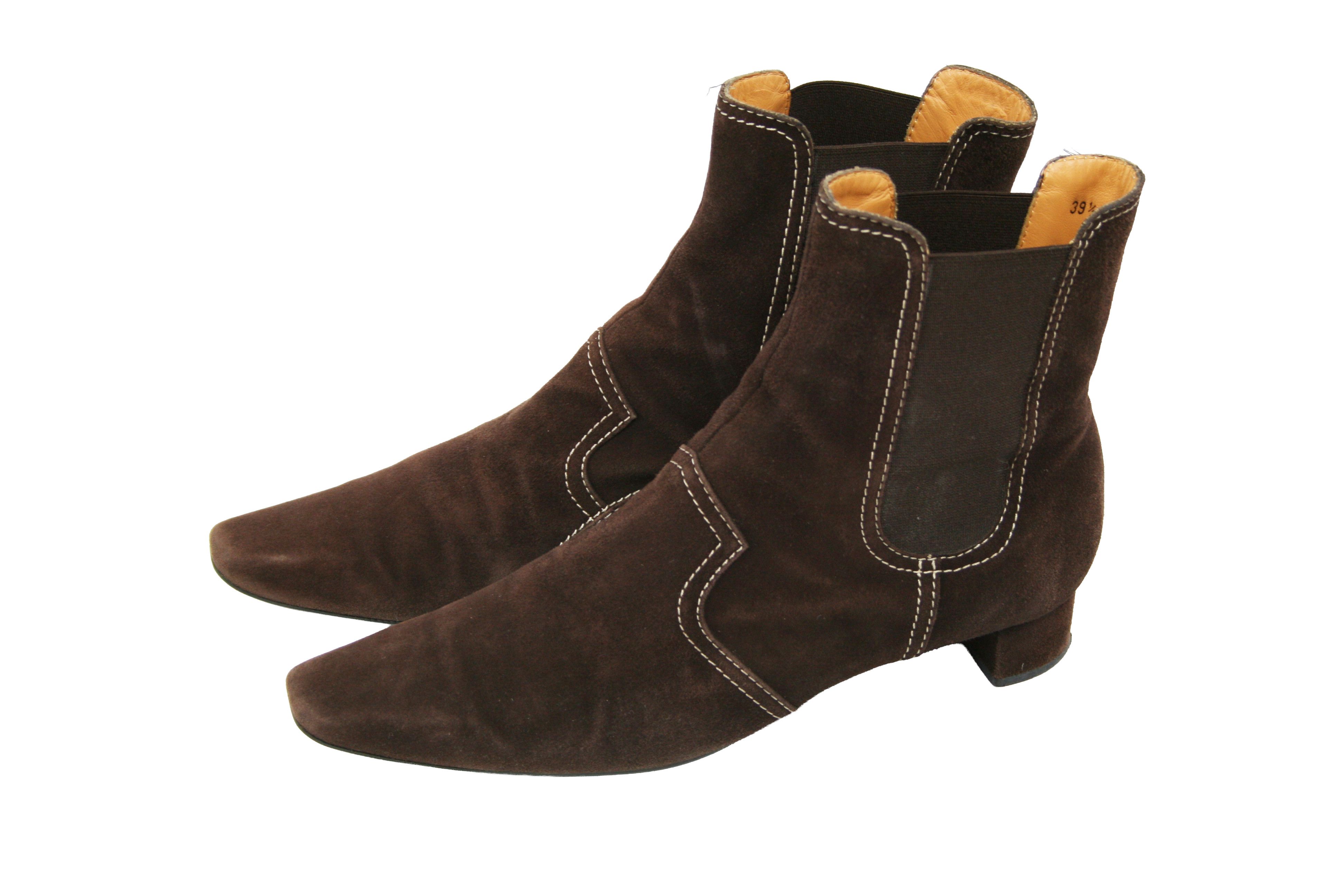 Tod's Chelsea Biker Heeled Ankle Boots Y2K Size US 9.5 / IT 39.5 - 3 Thumbnail