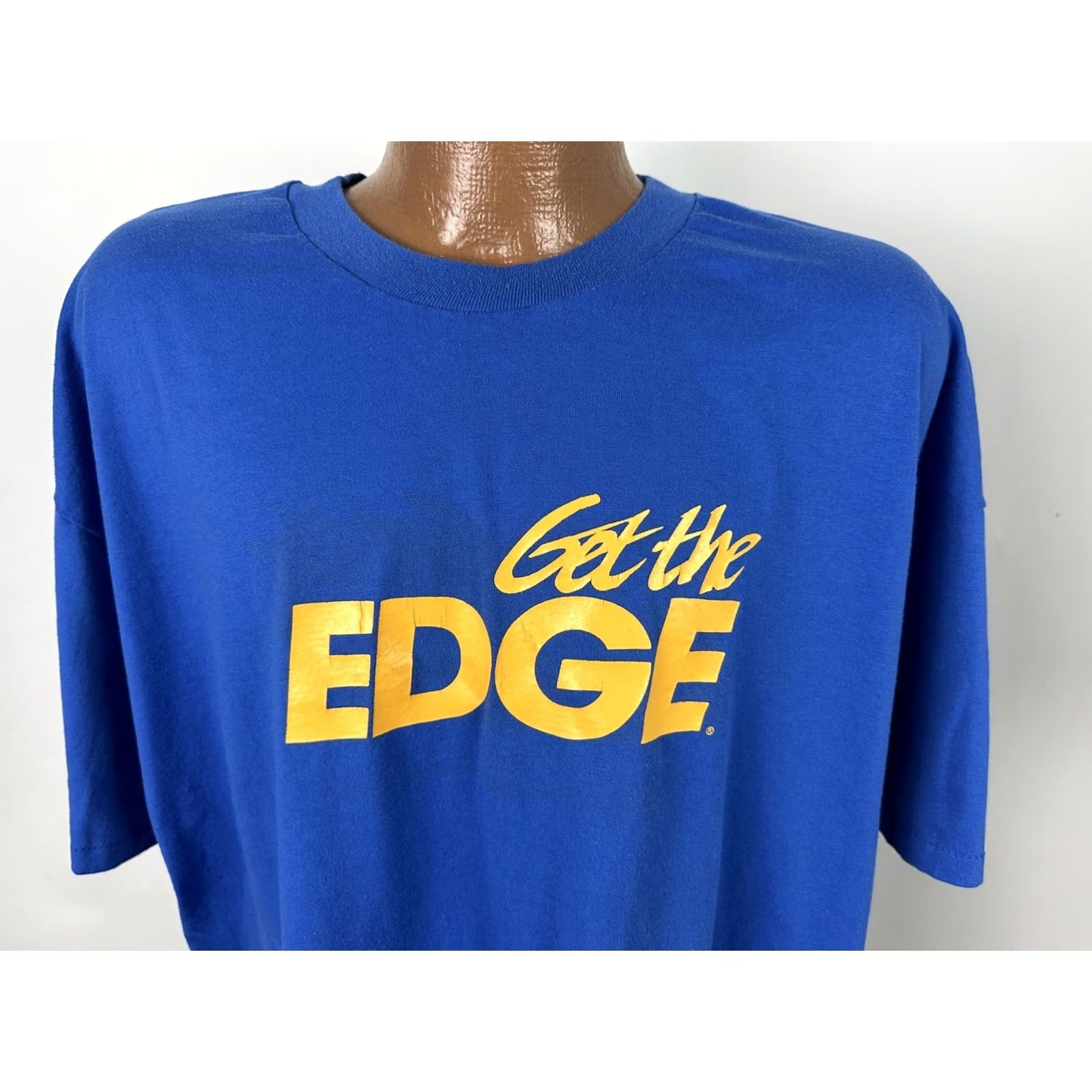 Hanes VINTAGE 90s Get the EDGE Shirt 2XL Fitness Personal Training Gym Muscle Workout Blue Size US XXL / EU 58 / 5 - 2 Thumbnail
