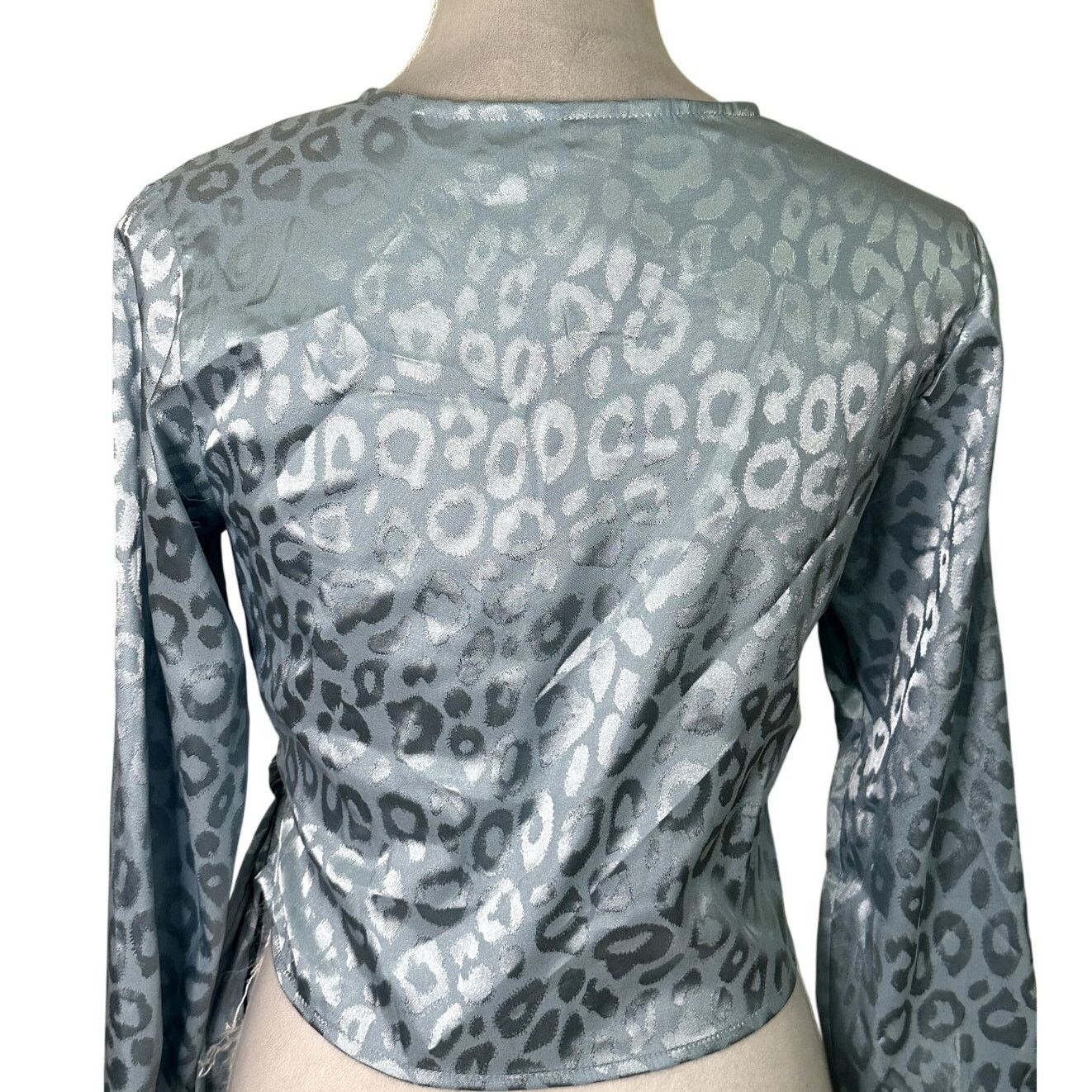 Other Vero Mada Something New Mia Satin Long Sleeve Wrap Top S NWT Size S / US 4 / IT 40 - 6 Thumbnail