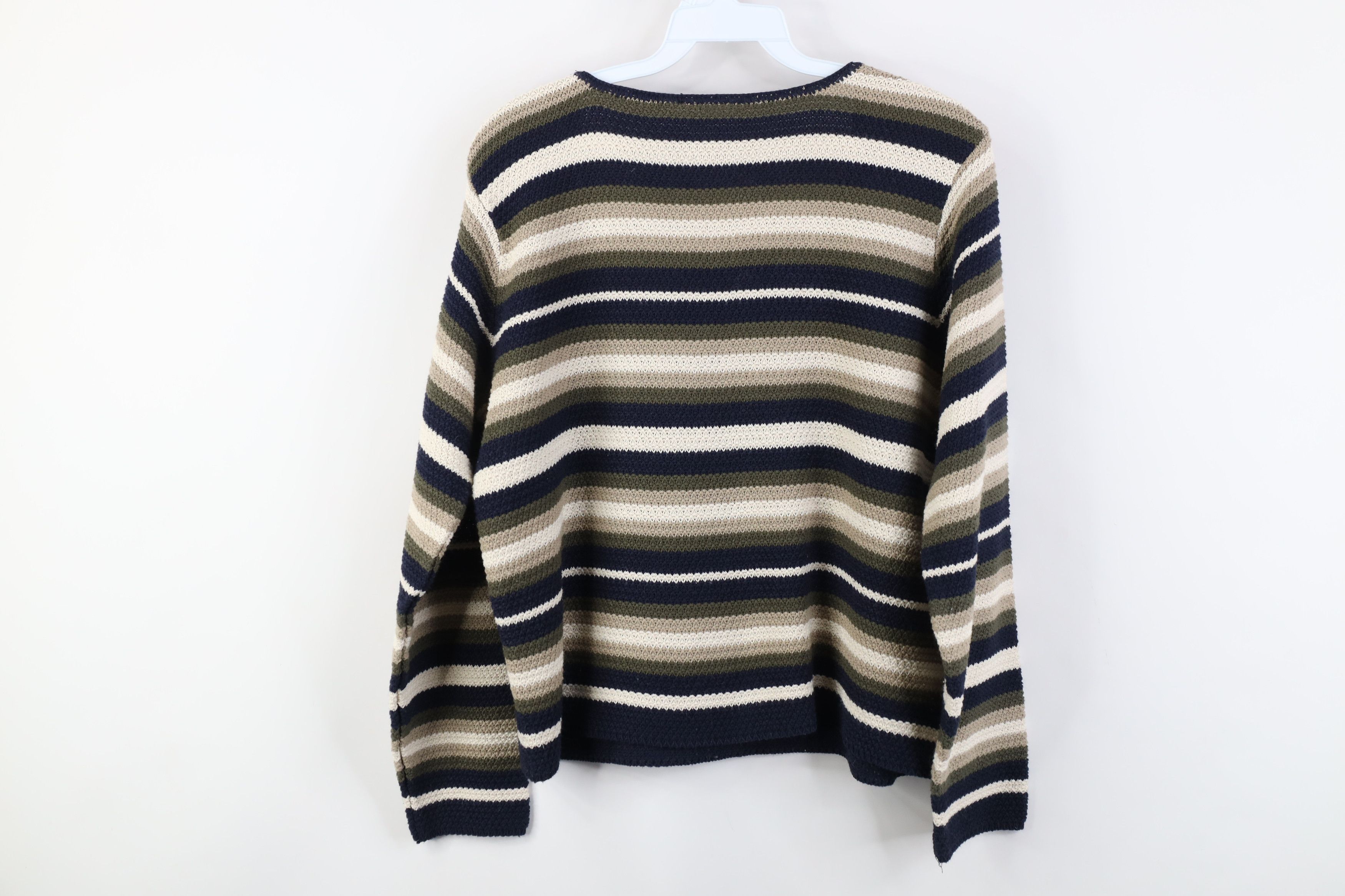 Vintage Vintage 90s Y2K Streetwear Cropped Boxy Fit Striped Sweater Size L / US 10 / IT 46 - 9 Thumbnail