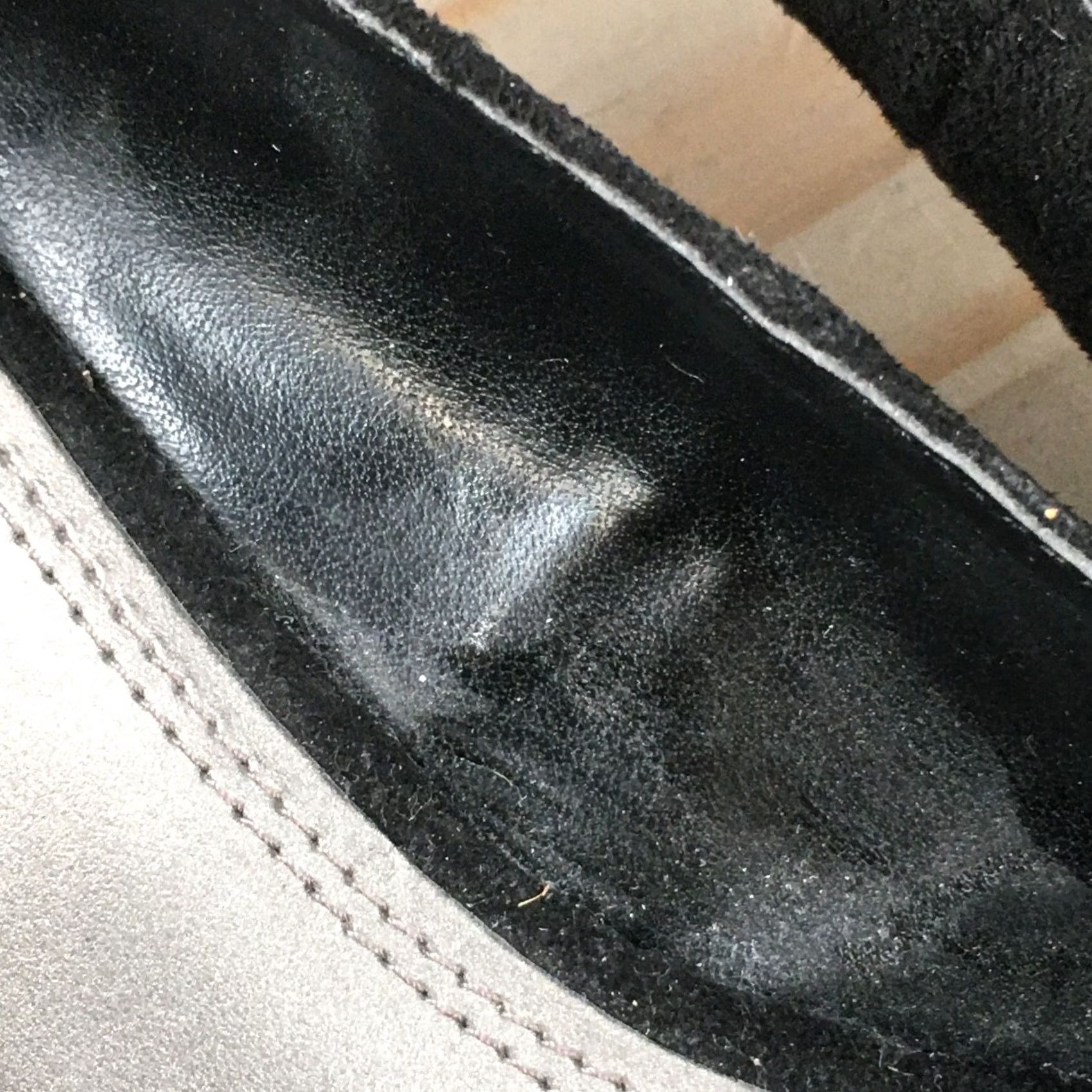 Vintage Impo Heels Womens 9.5 M Wedge Pumps Casual Comfort Black Fabric Slip On Buckle Shoes Size US 10 / IT 40 - 4 Thumbnail