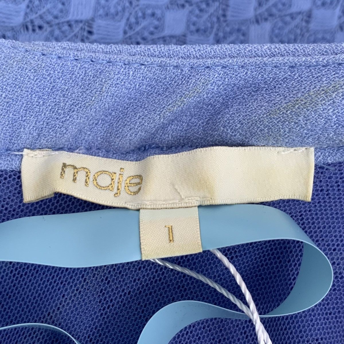 Maje Maje Blue V-neck Off-shoulder Ruffled Dress K26WX Size S / US 4 / IT 40 - 5 Thumbnail