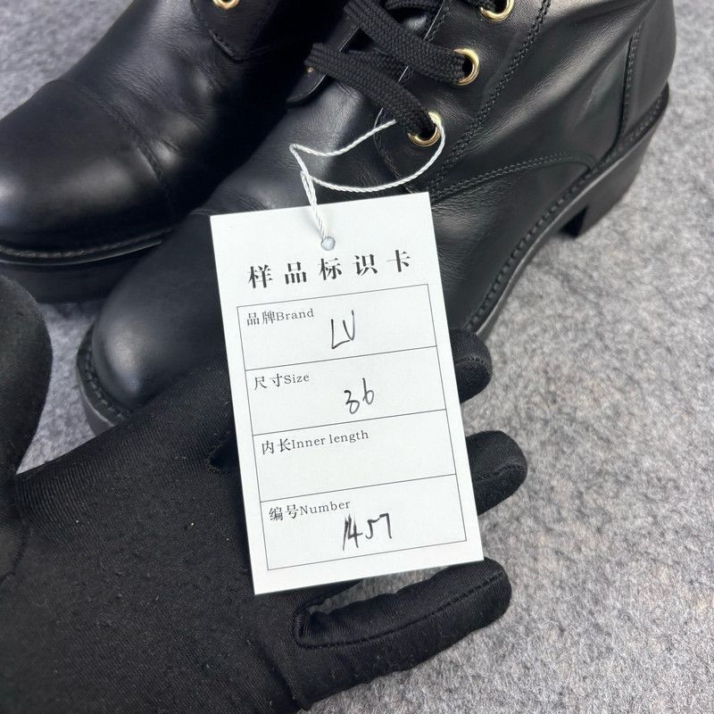 Louis Vuitton Louis Vuitton Black Lace-Up Ankle Boots - Size US 5.5 / EU 38 - 7 Thumbnail