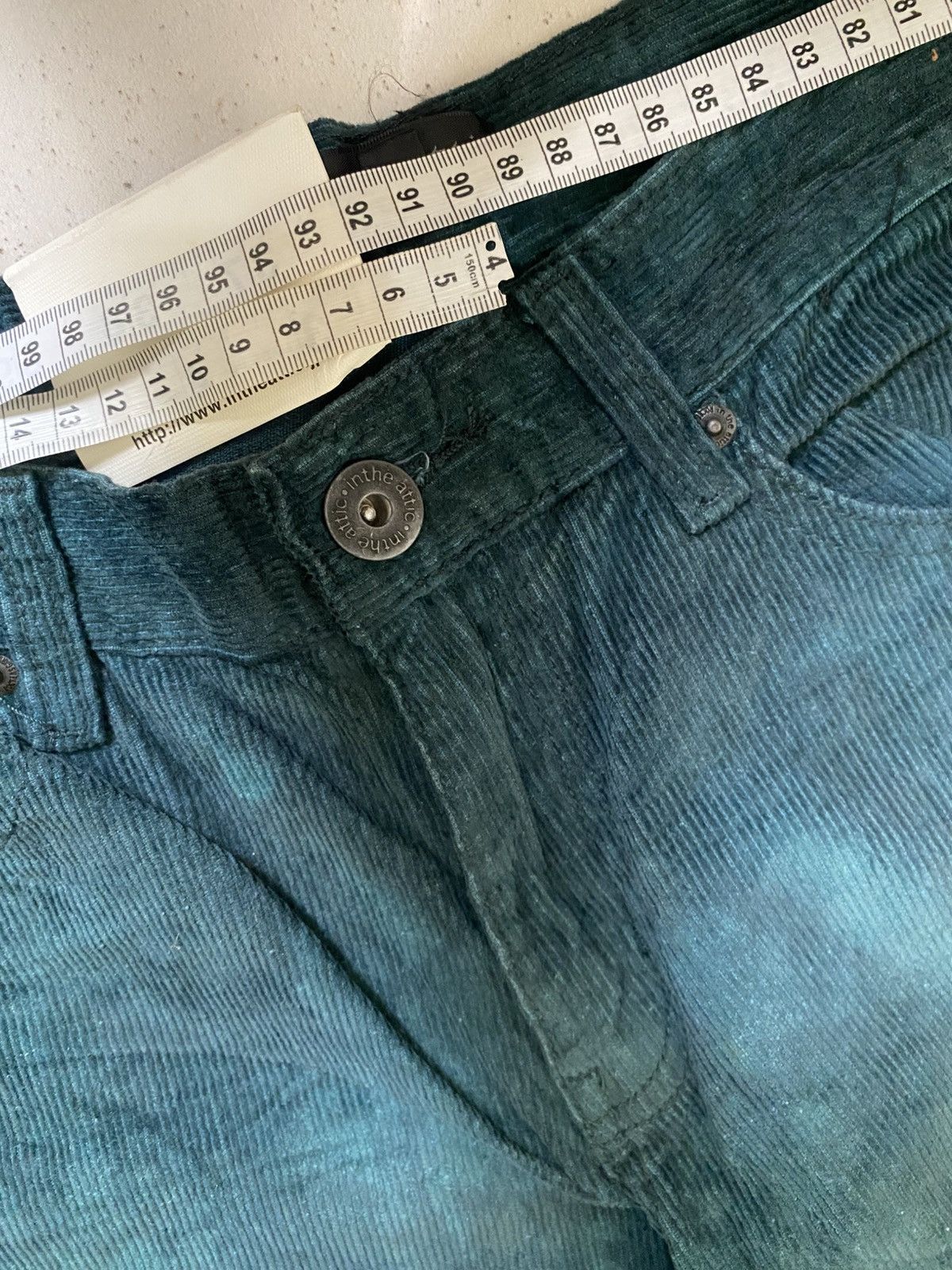 In The Attic In The Attic Teal Corduroy Jeans Washed Gothic Size US 31 - 10 Thumbnail