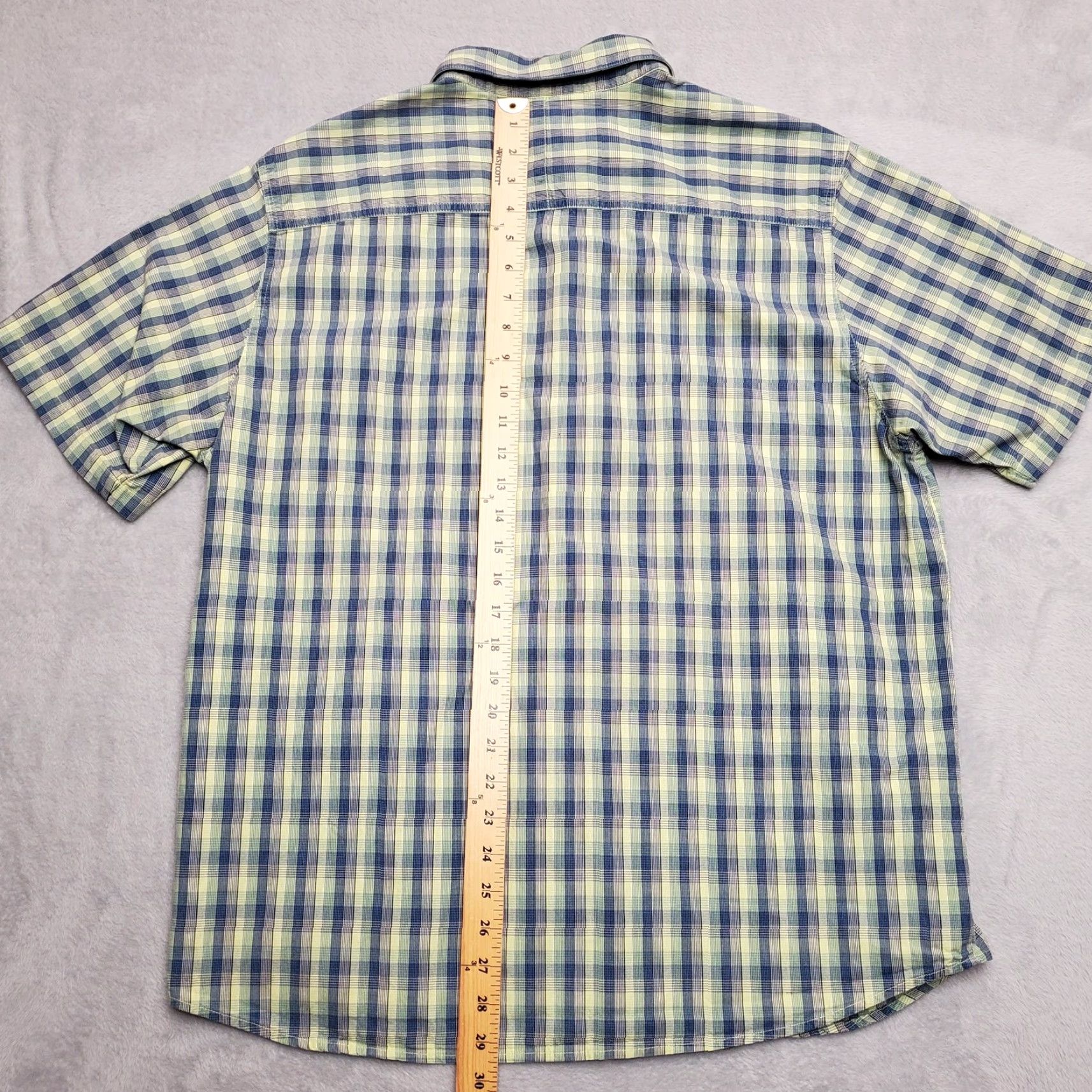 Vintage Columbia Shirt Mens Large Green Plaid Short Sleeve Cotton Hiking Outdoor Button-Up Size US L / EU 52-54 / 3 - 6 Thumbnail