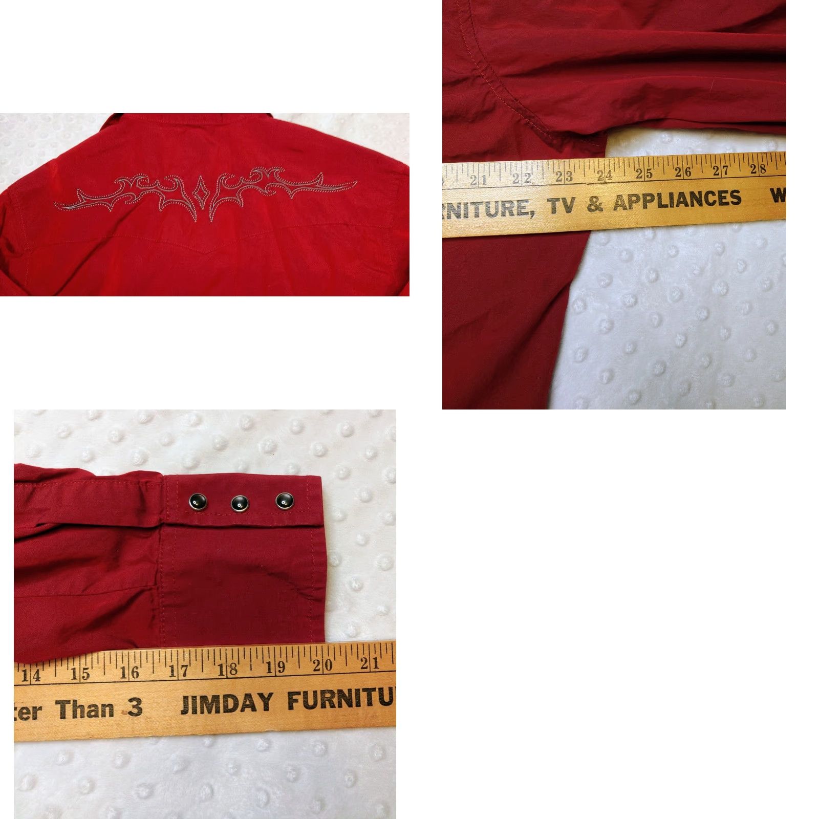 Wrangler VINTAGE Wrangler Mens Large Western Pearl Snap Shirt Embroidered Back Long Sleeve Red Cotton Button-Up Western Theme Mens Size US L / EU 52-54 / 3 - 8 Thumbnail
