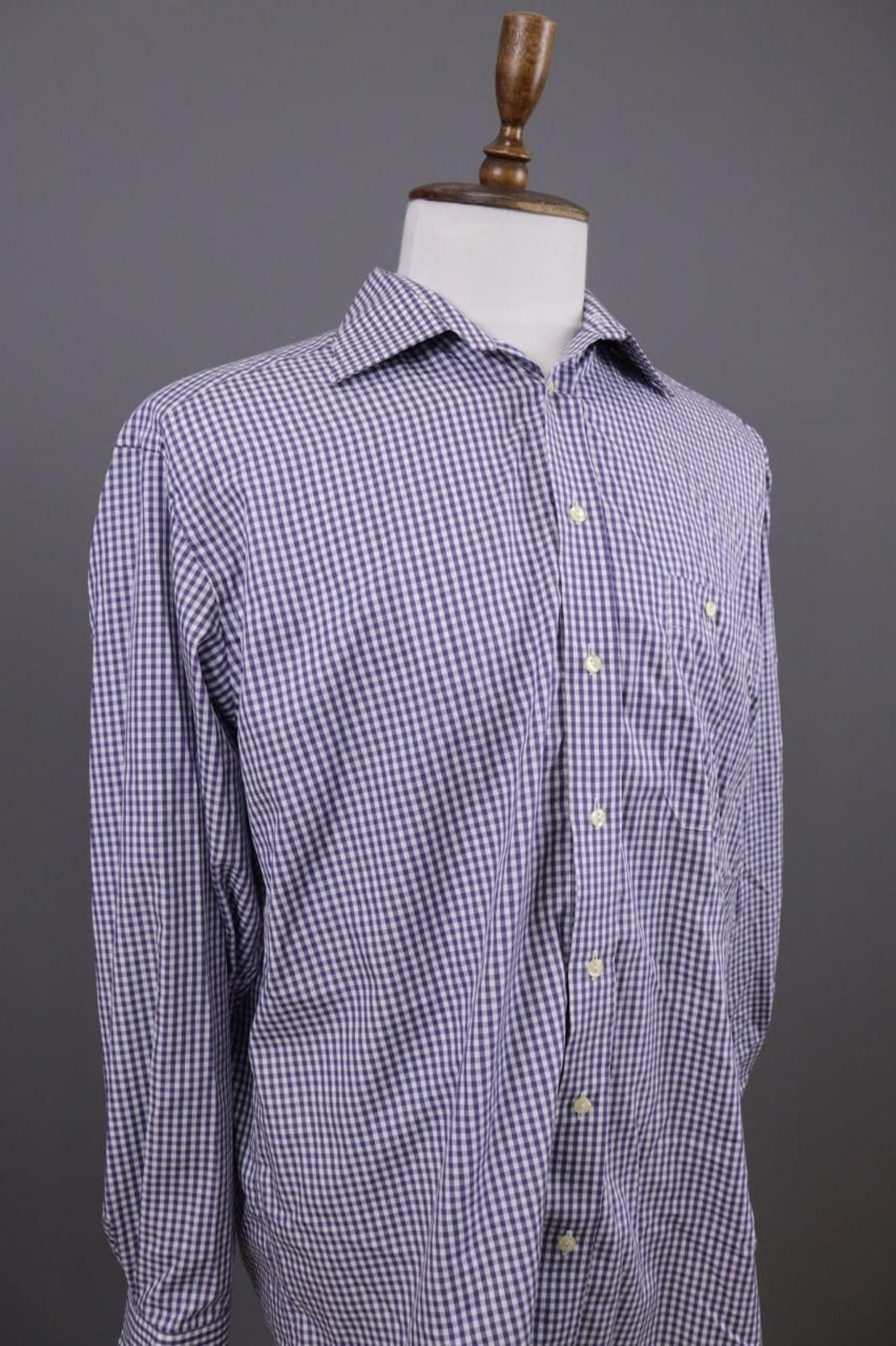 Eton Vintage Eton Sweden Blue Check Button Down Shirt Size 16 41 Size US M / EU 48-50 / 2 - 8 Thumbnail