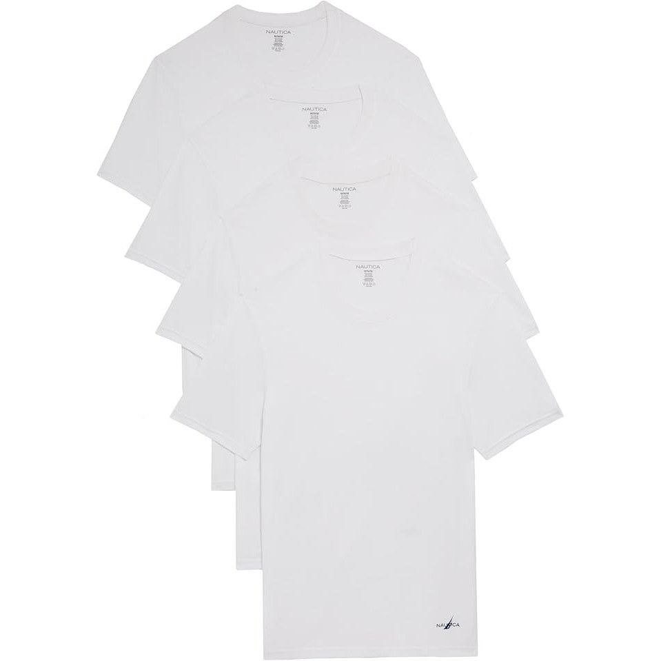Nautica NWT New 4 Pack Nautica Mens Large Crew Neck Tee Shirts Size US L / EU 52-54 / 3 - 1 Thumbnail