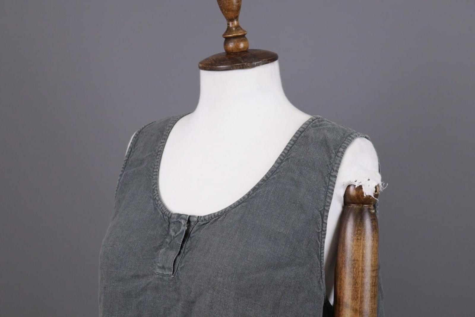 Oscar De La Renta Oska Gray Linen Relaxed Lagenlook Tunic Dress Size 4 Size S / US 4 / IT 40 - 3 Thumbnail