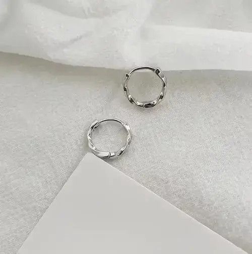 Sterling Silver × Vintage silver retro punk earrings Size ONE SIZE - 3 Thumbnail