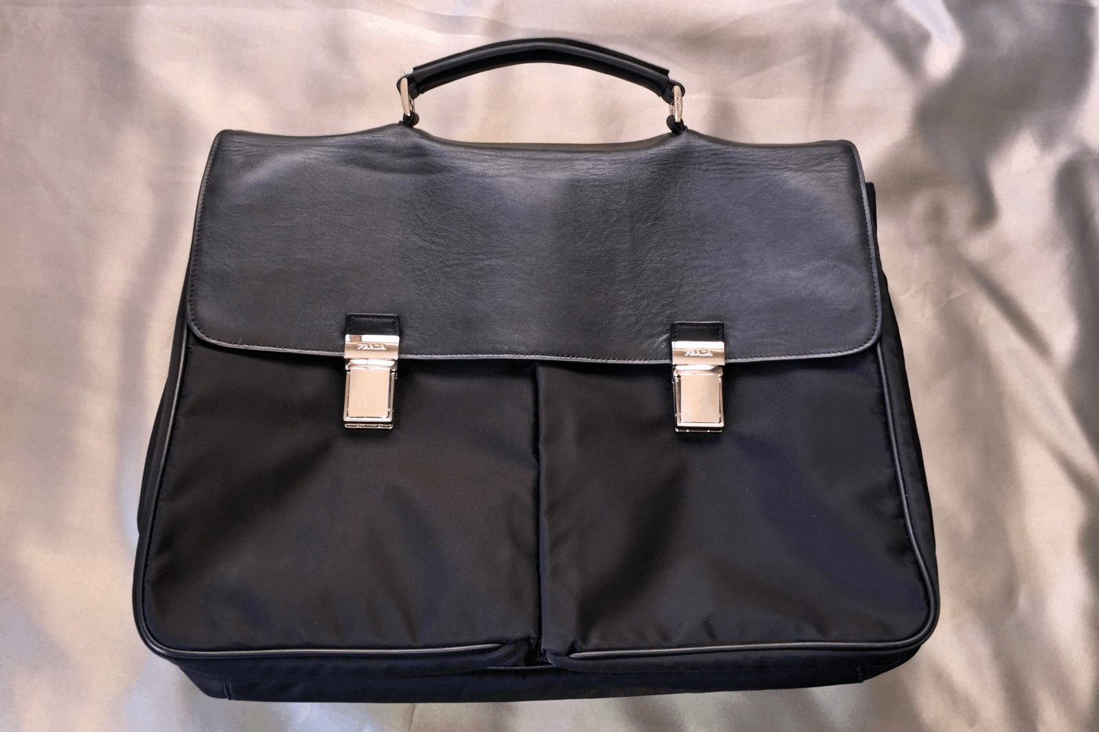 Prada PRADA BLACK NYLON FABRIC & BOVINE LEATHER BRIEFCASE Size ONE SIZE - 1 Thumbnail