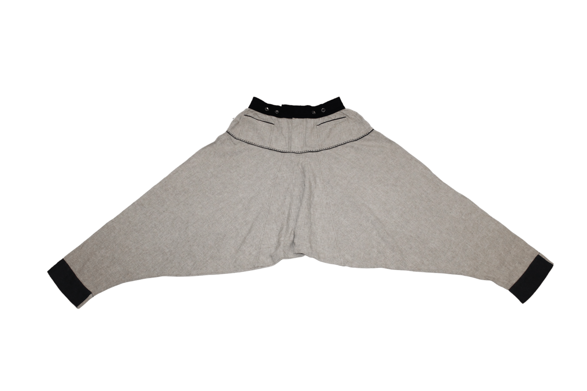 Japanese Brand Gingersnap Bali 100% Linen Elastic Waist Drop Crotch Pant Size US 32 / EU 48 - 3 Thumbnail