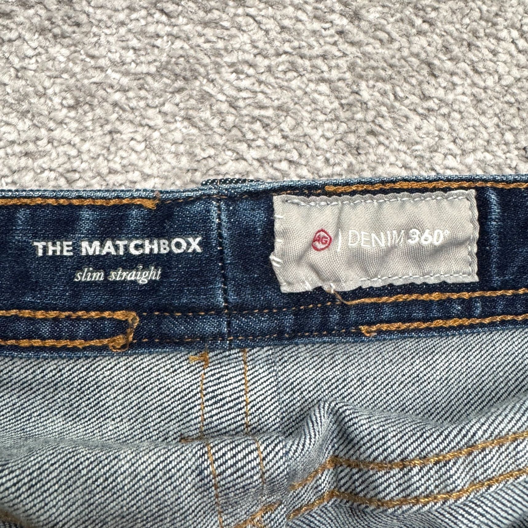 Vintage AG Adriano Goldschmied The Matchbox Jeans Mens 38x31 Slim Straight Blue Denim Cotton Blend 5-Pocket USA Classic Designer Size US 38 / EU 54 - 7 Thumbnail