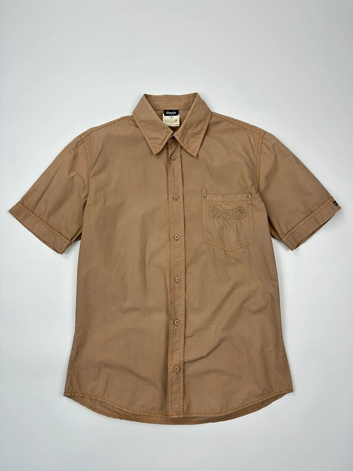 Dolce & Gabbana Dolce & Gabbana 00’s Beige Brown Front Pocket Shirt Size US M / EU 48-50 / 2 - 1 Thumbnail