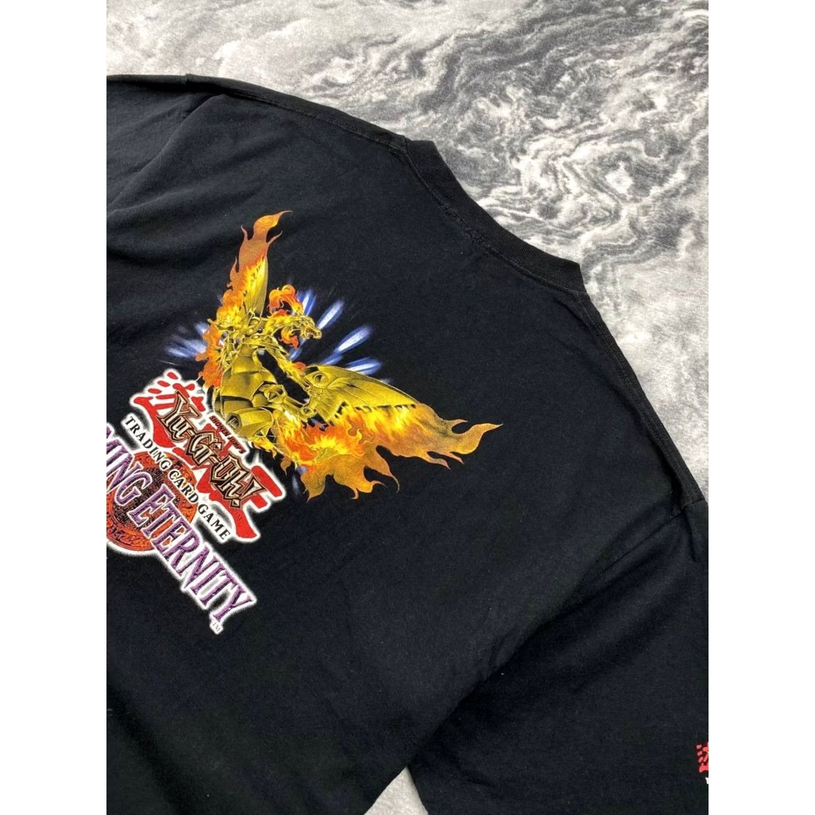 Vintage VINTAGE Yu-Gi-Oh! Flaming 1996 Eternity T-Shirt Men XL Black shirt Shortsleeve Crew Neck Graphic Print Size US XL / EU 56 / 4 - 3 Thumbnail