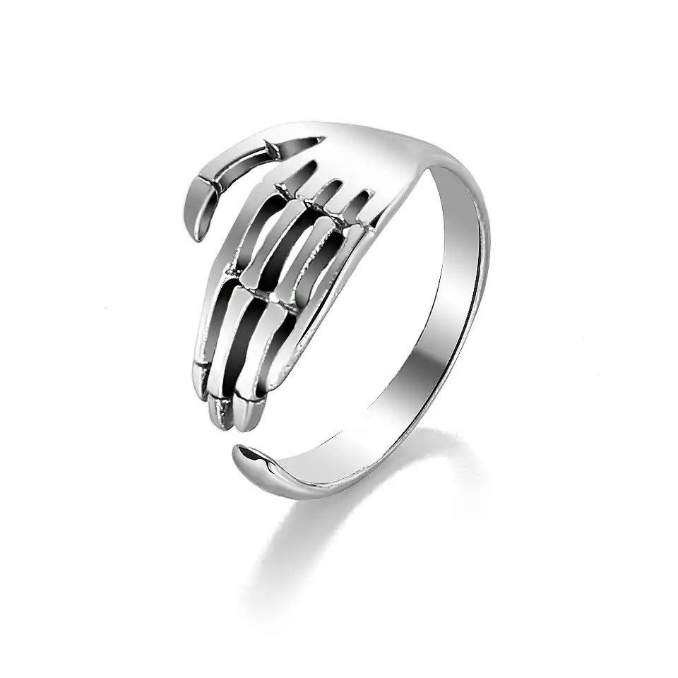 Jewelry × Vintage Men Jewelry Vintage Rock Vintage Creative Skeleton Hand Ring Size ONE SIZE - 6 Thumbnail