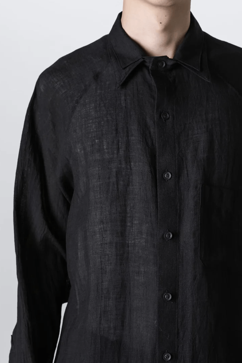 Yohji Yamamoto Yohji Yamamoto Pour Homme - Linen ATTACHED COLLAR BLOUSE Size US M / EU 48-50 / 2 - 4 Thumbnail
