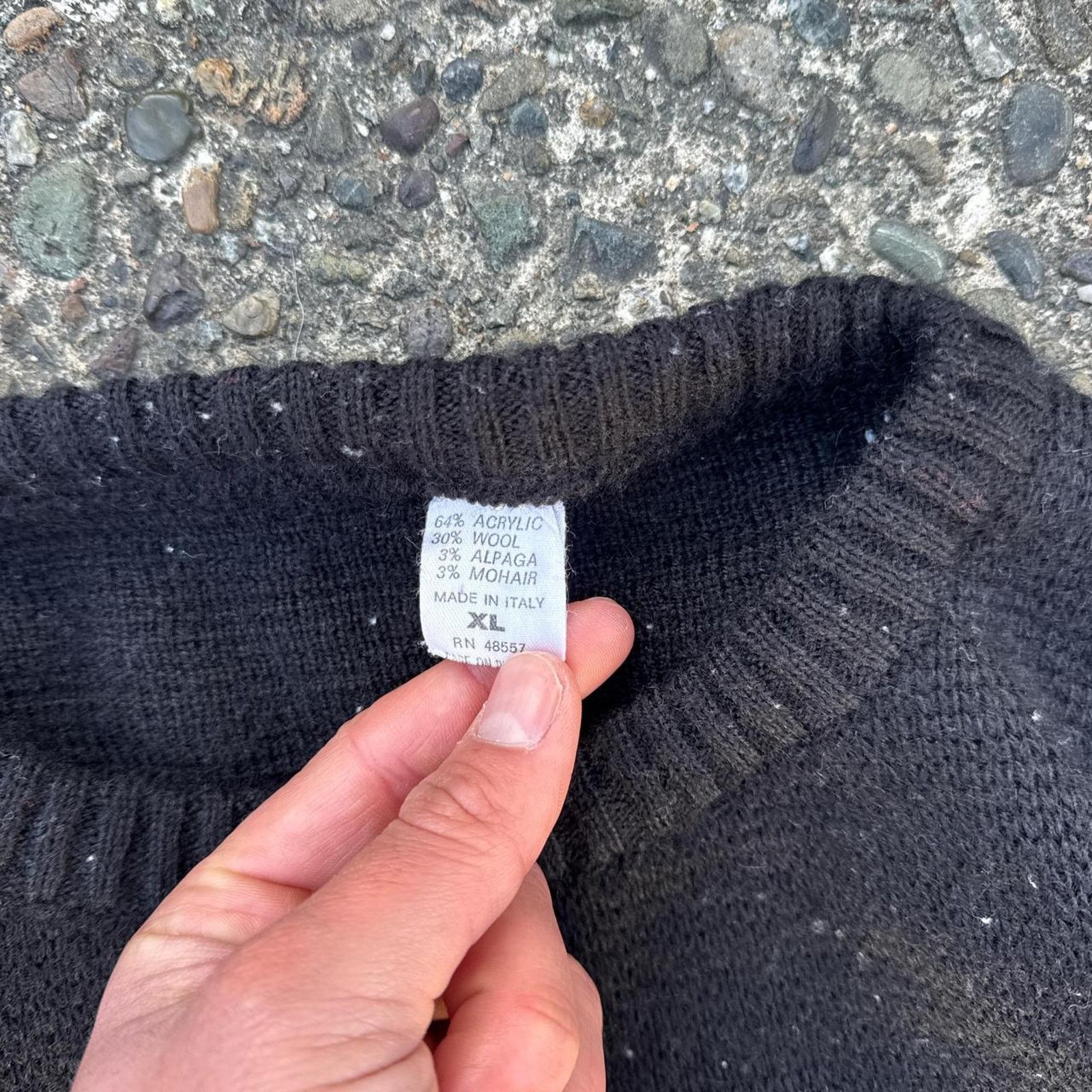 Vintage Vintage Italian Geometric Knit Sweater – Size XL Size US XL / EU 56 / 4 - 4 Thumbnail