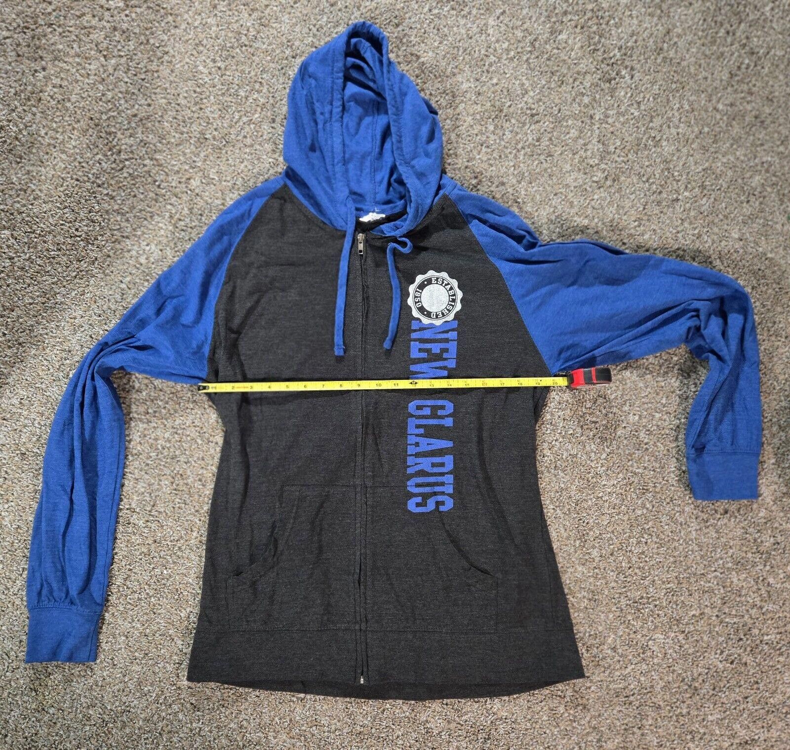 Designer Blue And Gray New Glarus Zip Up Hooded T Shirt Sz XL Size US XL / EU 56 / 4 - 7 Thumbnail