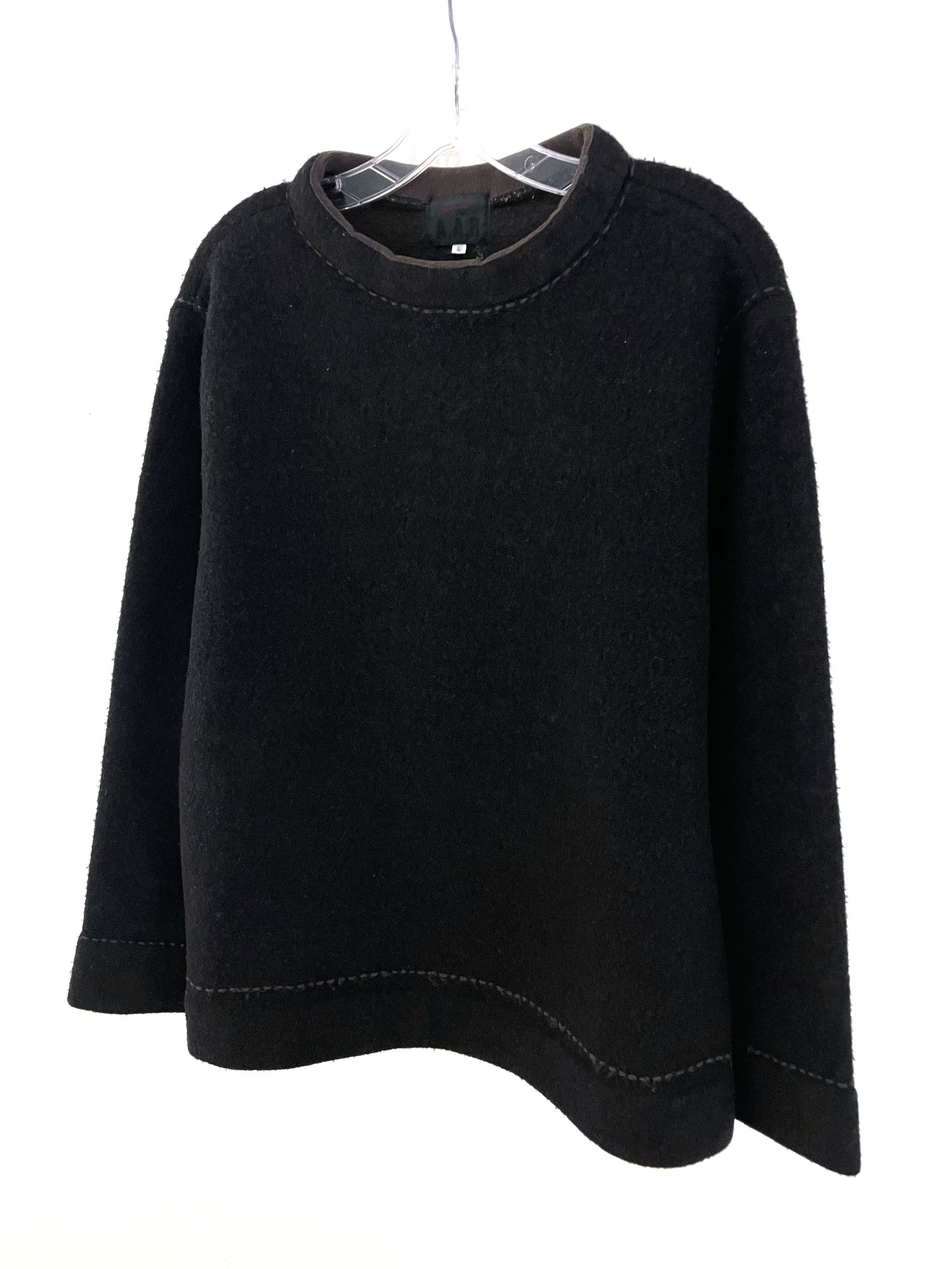 Yohji Yamamoto AAR Contrast Stitch Wool Sweater Size US L / EU 52-54 / 3 - 2 Thumbnail