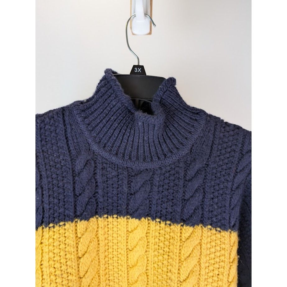 Aime Leon Dore o1rshd1 Aran Cable Mockneck Sweater in Navy Size US M / EU 48-50 / 2 - 7 Thumbnail