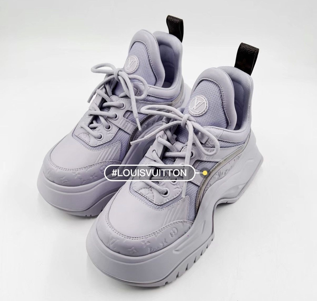 Louis Vuitton Louis Vuitton Leather Low-Top Platform Sneakers K12 Size US 5 / IT 35 - 1 Thumbnail