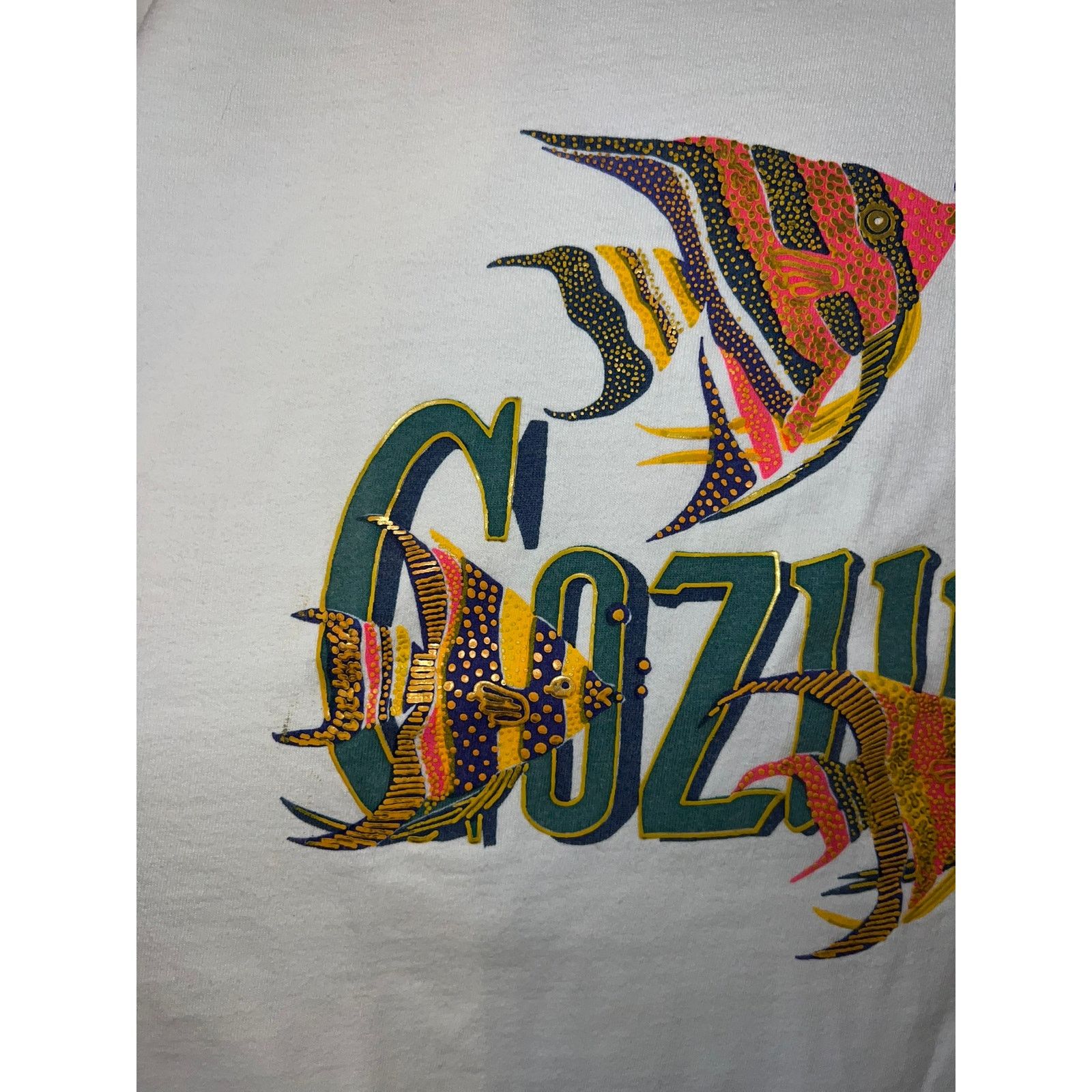 Vintage 90s Vintage Cozumel mexico Tropical Fish Fishes Shirt XL Size US XL / EU 56 / 4 - 2 Thumbnail