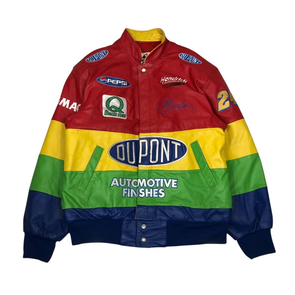 Jimi Hendrix 🔥VINTAGE GENUINE LEATHER JACKET BOMBER DUPONT HENDRIK USA Size US L / EU 52-54 / 3 - 1 Thumbnail