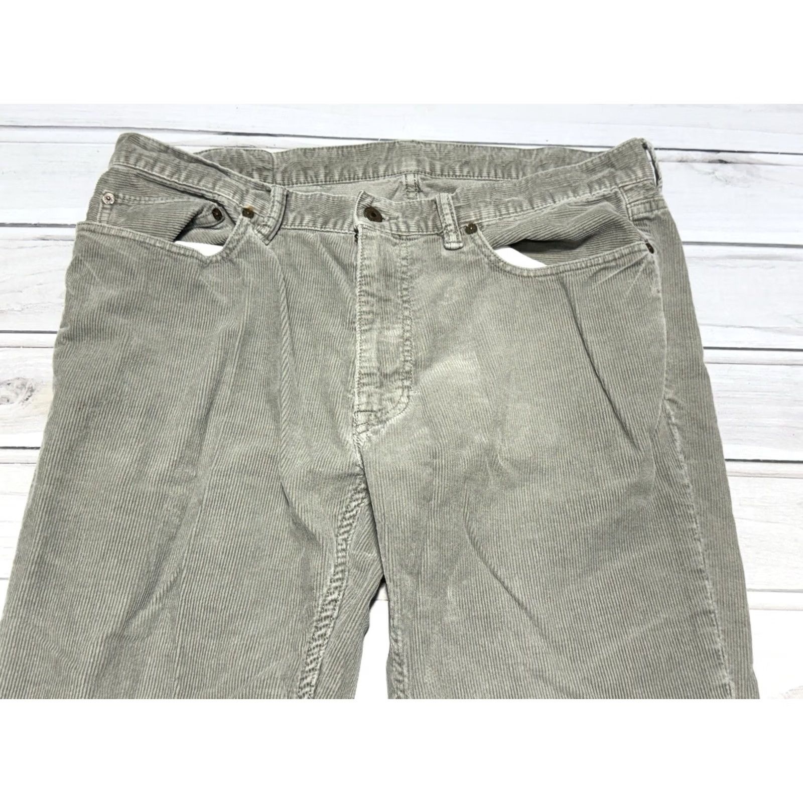 Polo Ralph Lauren Polo Ralph Lauren VTG Corduroy Pants Mens 36x32 Gray Straight Classic 650 Mid Rise Khakis 5-Pocket Denim Cotton Trousers Size US M / EU 48-50 / 2 - 4 Thumbnail