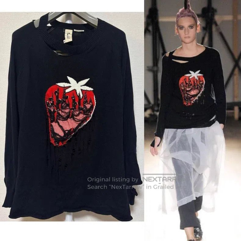 Comme des Garcons Comme Des Garcons Ripped Strawberry Punk Top Size S / US 4 / IT 40 - 1 Thumbnail