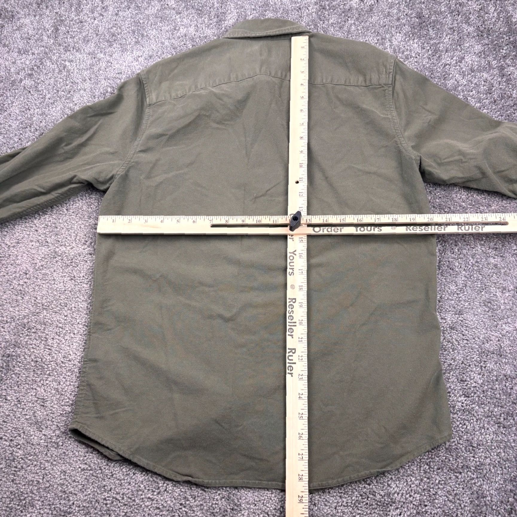 Abercrombie & Fitch Abercrombie & Fitch Shirt Mens M Olive Stretch Button-Down Moose Outdoor Y2K Green Cotton Long Sleeve Button-Up - Mens Size US M / EU 48-50 / 2 - 5 Thumbnail
