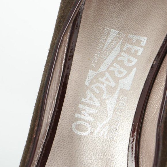 Salvatore Ferragamo‎ Peep-Toe Pumps in Tie-Dye Oliv