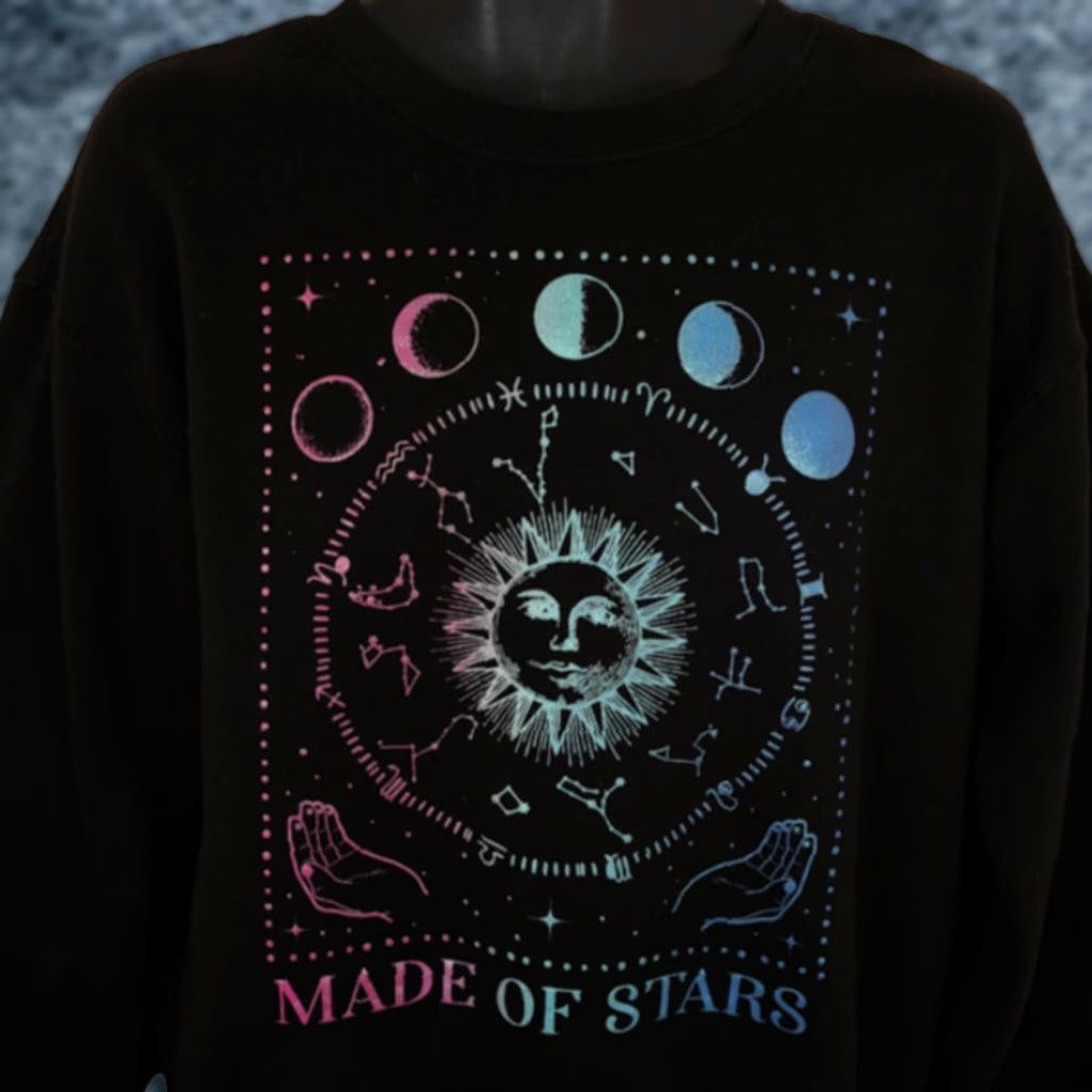 Vintage Zodiac Sign Chart Sweatshirt Mens Size Medium Black Astrology Made Of Stars Size US M / EU 48-50 / 2 - 1 Thumbnail