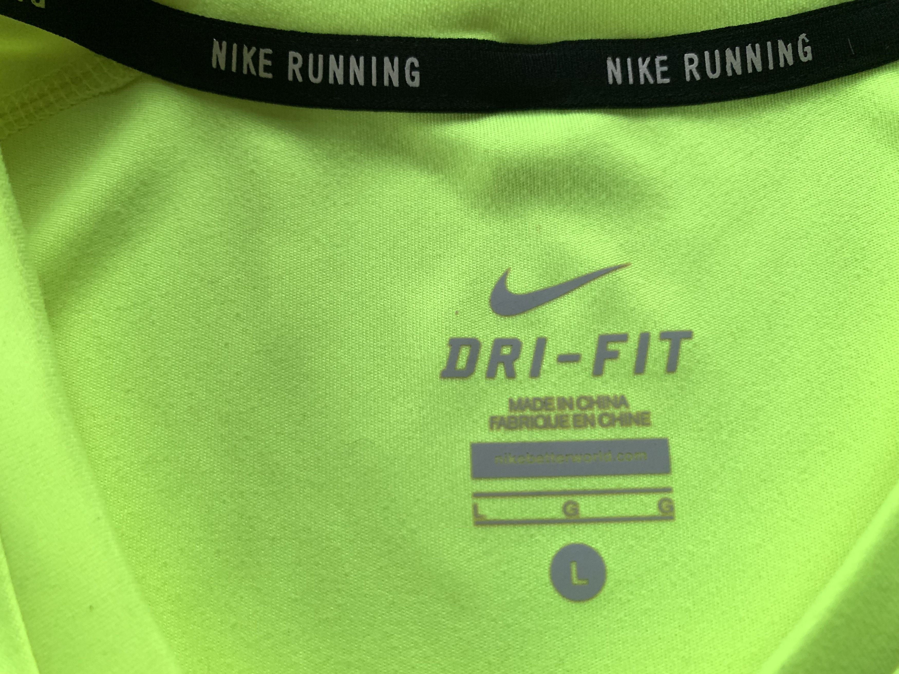 Nike Nike Running Light Green Training T Shirt Size US L / EU 52-54 / 3 - 6 Thumbnail
