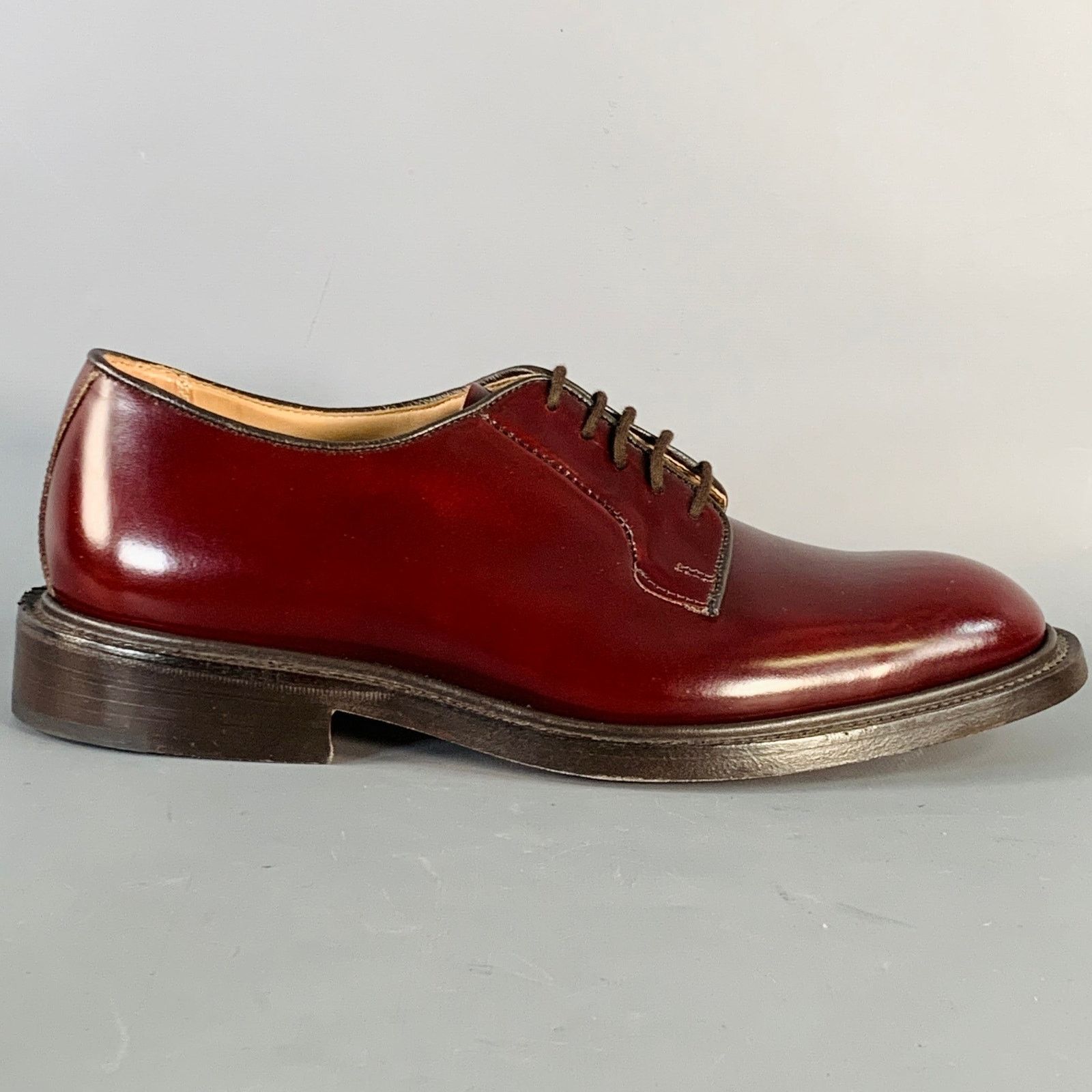 Tricker's TRICKER'S LONDON Bookbinder Leather Derby Lace-Up Shoes Size US 8 / EU 41 - 2 Thumbnail