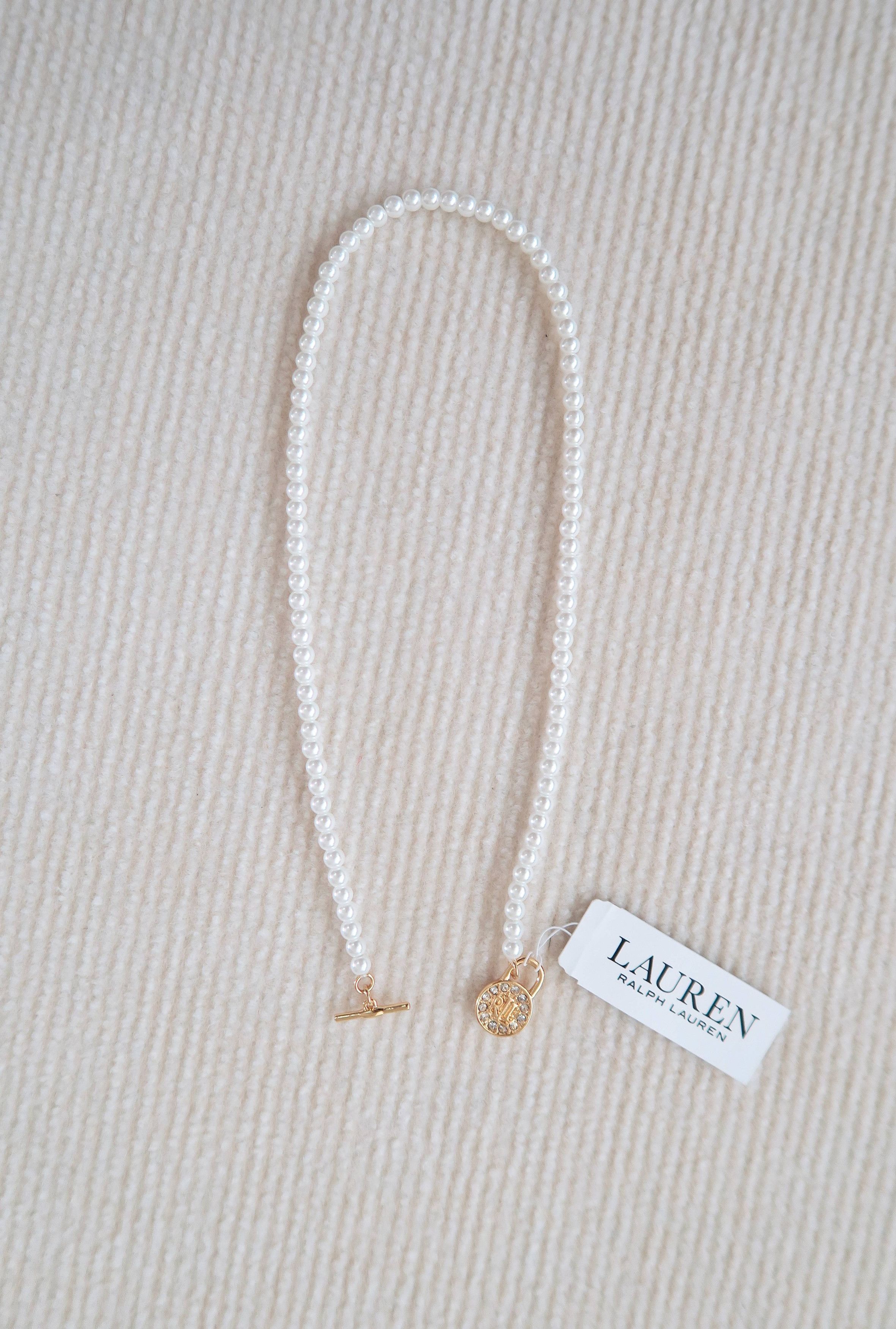 Ralph Lauren Ralph Lauren Pearl RL Logo Diamond Pendant Necklace Size ONE SIZE - 5 Thumbnail