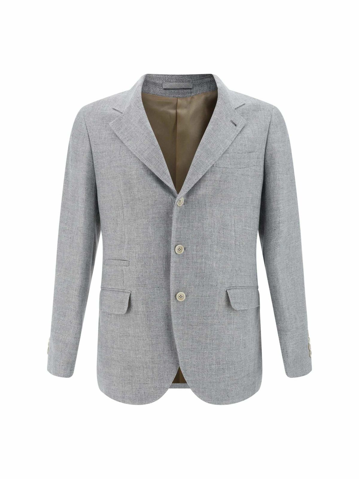 Brunello Cucinelli o1y0526 Single-breasted Blazer in Light Gray Size US S / EU 44-46 / 1 - 1 Thumbnail