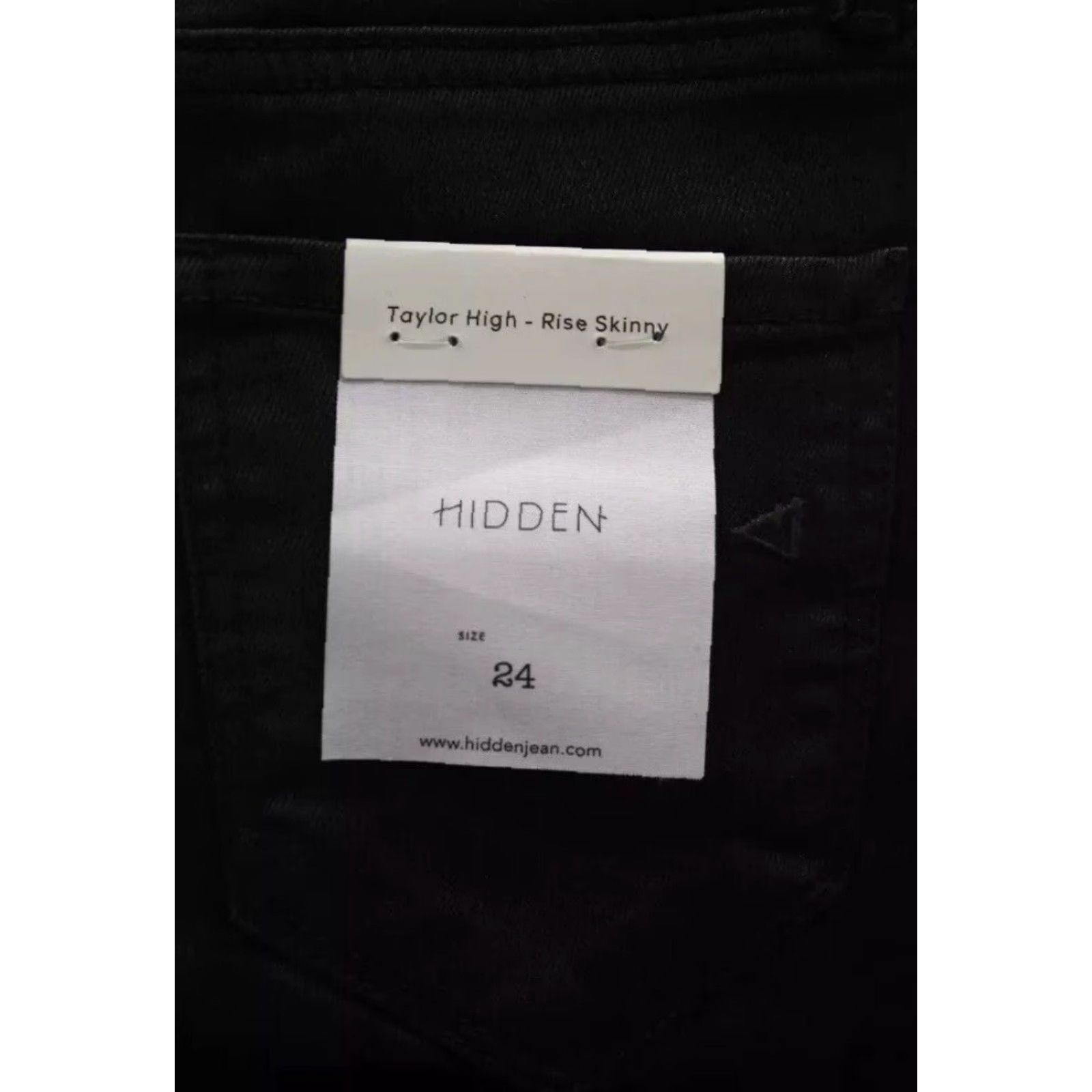 Vintage Hidden Jeans Taylor High-Rise Black Textured Skinny Pants Size 24 Womens NWT Size 42" / US 20 - 3 Thumbnail