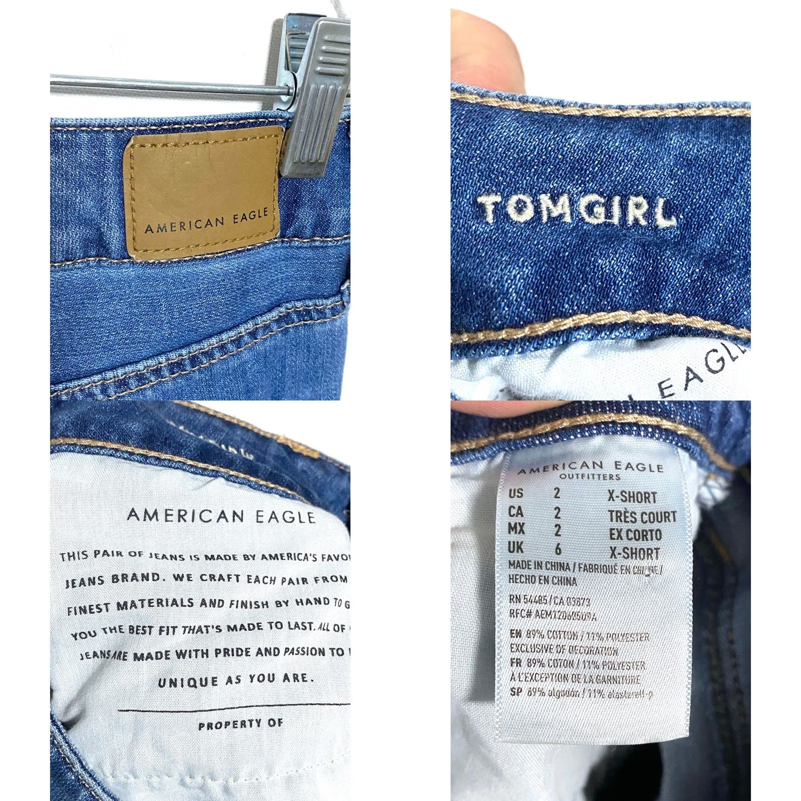 American Eagle Outfitters American Eagle Jeans Women 2 X-Short Button Fly Distressed Grunge Tomgirl 5-Pocket Denim Jeans Size 26" / US 2 / IT 38 - 8 Thumbnail