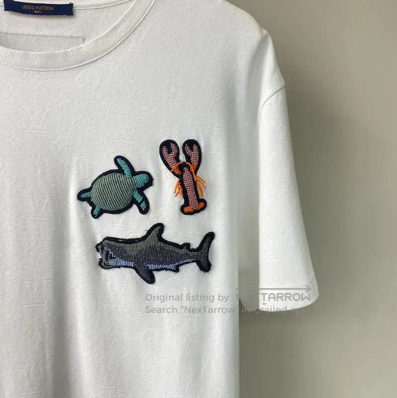 Louis Vuitton Louis Vuitton White Cotton XL Men's T-Shirt . Size US XL / EU 56 / 4 - 4 Thumbnail