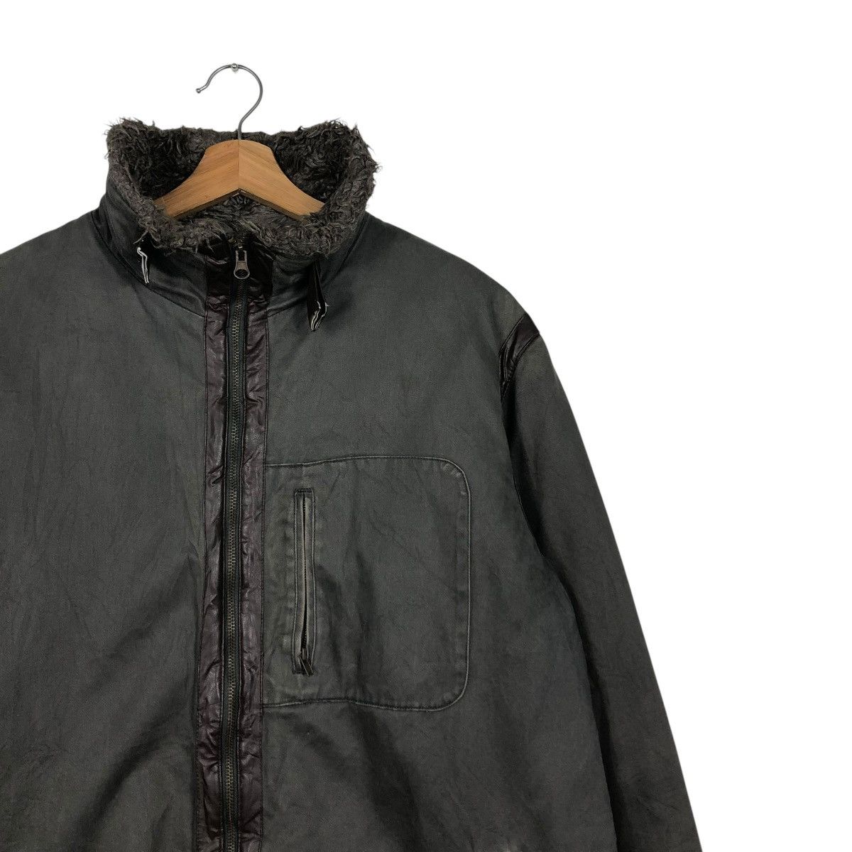Japanese Brand 🔥VINTAGE BIKER JACKET REAL SMPL FUR BLANKET ISSEY MIYAKE Size US L / EU 52-54 / 3 - 8 Thumbnail