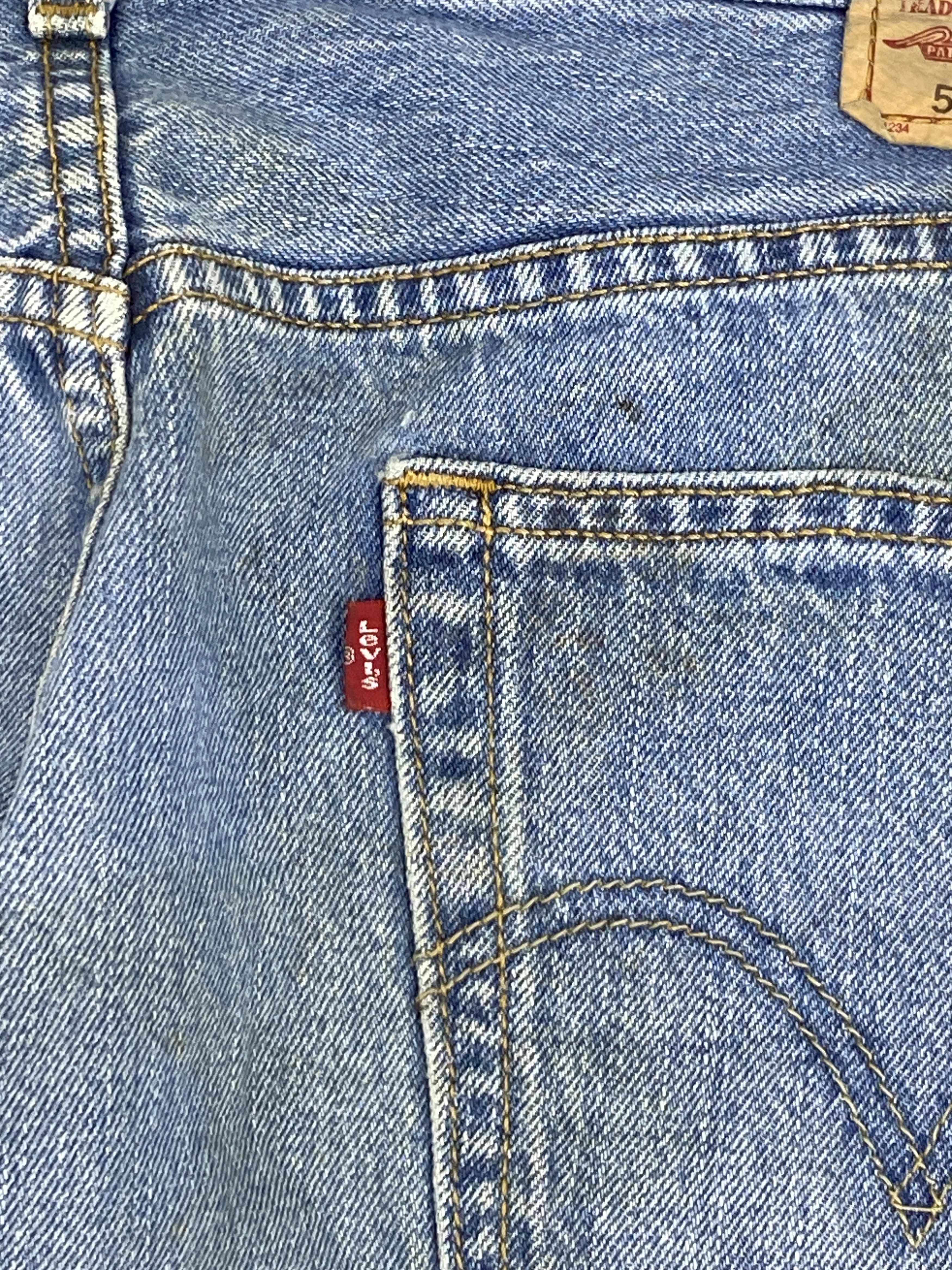Vintage Levis 505 Splatter Paint Blue Denim Jeans