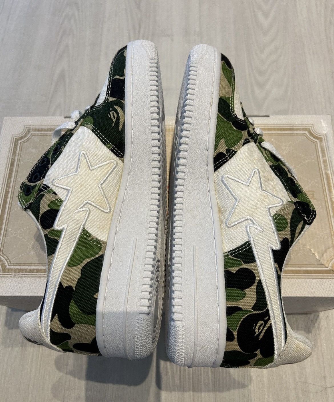 Bape RARE OG 2003 A BATHING APE GREEN ABC CAMO CANVAS BAPESTA Size US 9.5 / EU 42-43 - 7 Thumbnail