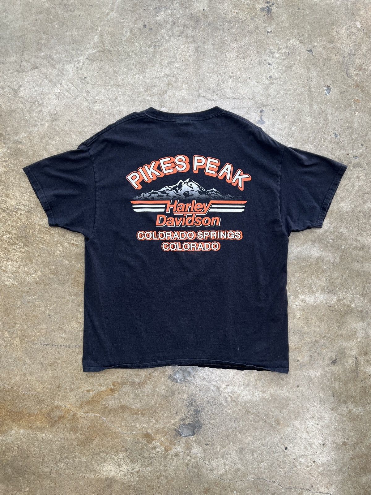 Harley Davidson Vintage Harley Davidson Pikes Peak Skull Motorcycle Tee XL Size US XL / EU 56 / 4 - 5 Thumbnail