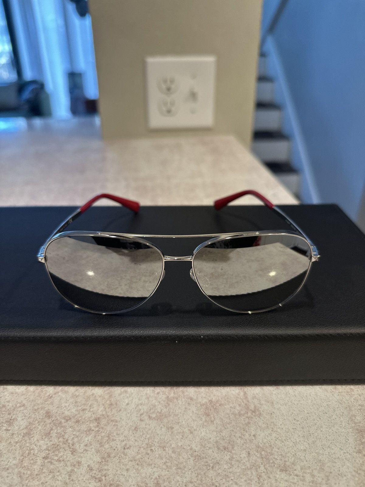 Valentino Silver Mirrored Aviator Sunglasses Size ONE SIZE - 5 Thumbnail